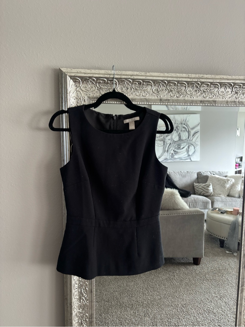 Banana Republic Classic Black Sleeveless Peplum Top
